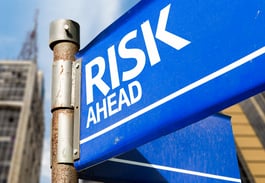Risk Ahead blue road sign-2